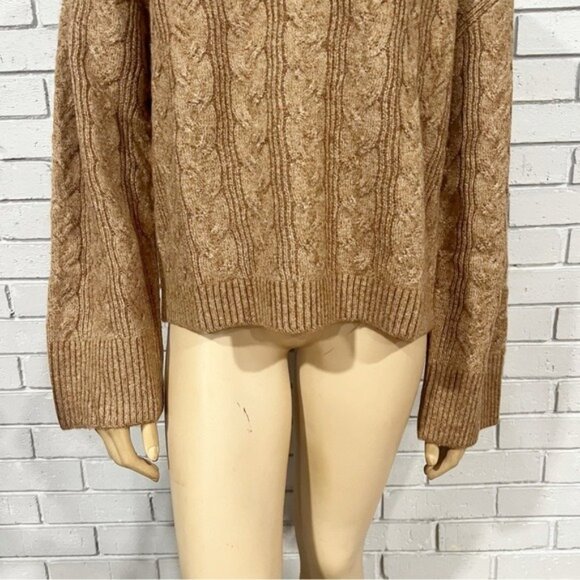 J.Crew Cable‑Knit Supersoft Sweater w/Shoulder Buttons | Cozy & Stylish - Size L - Picture 6 of 9